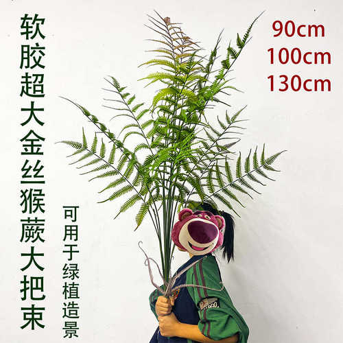软胶仿真蕨类植物金丝猴蕨大把束单支大蕨叶仿真绿植景观家居装饰