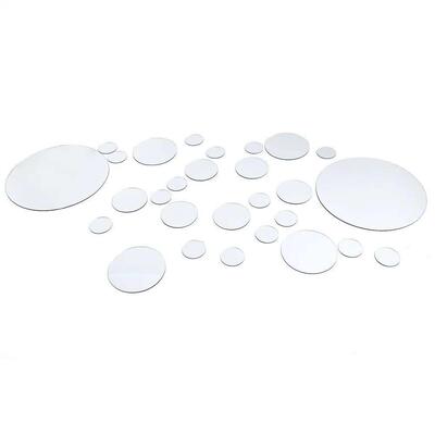 26/24pcs 3D Mirror Wall er Round Mirror DIY TV Background Ro