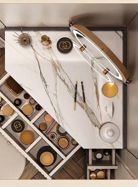 热卖小户型卧室代简约202新款5化转角妆现桌轻奢79132三角梳妆台