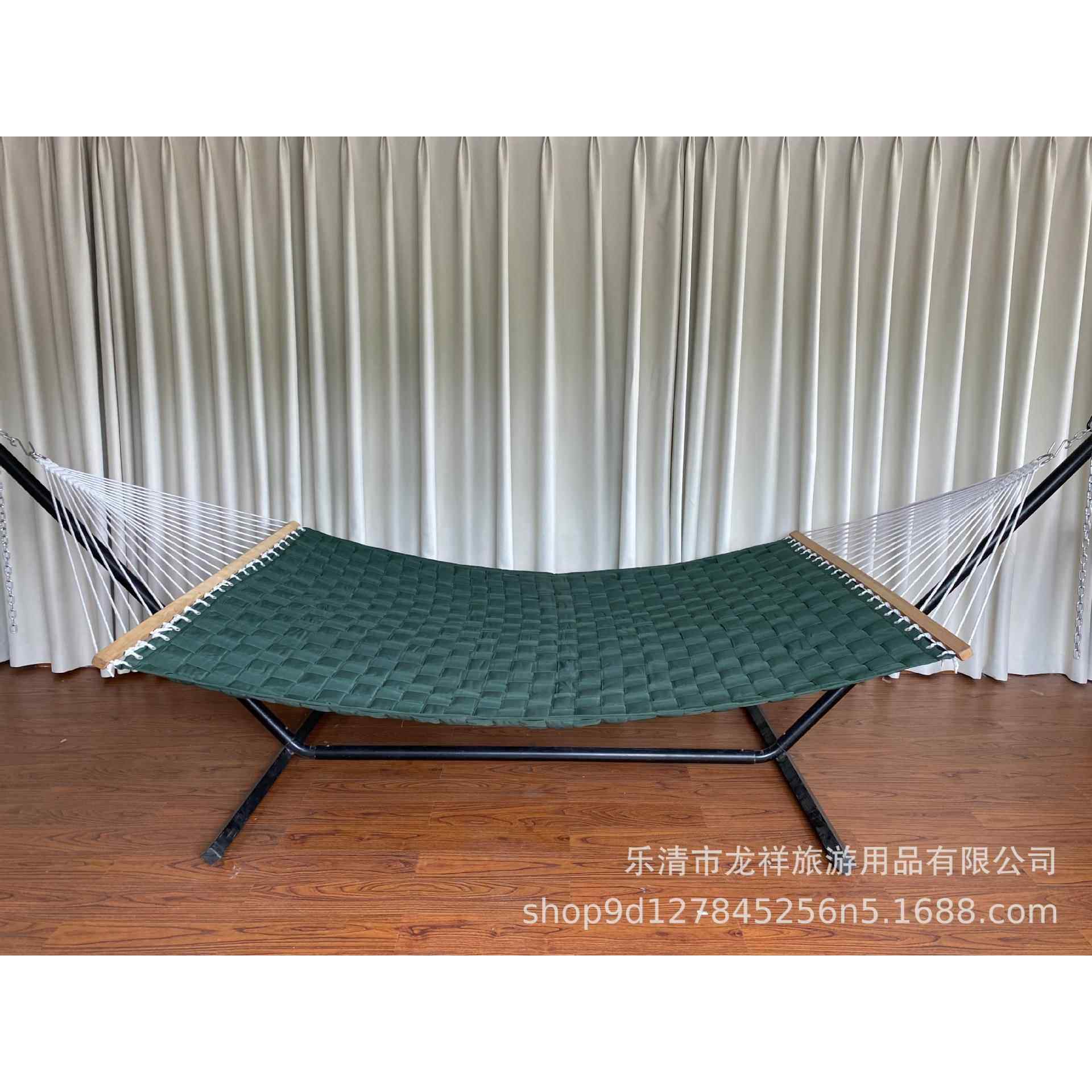 吊床深色系格子夹棉吊床户外室内休闲用品加厚耐磨带枕头