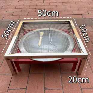 不锈钢烤肉架烧烤网家用烤桌碳火盆取暖烧烤架多用便携户外烧烤炉