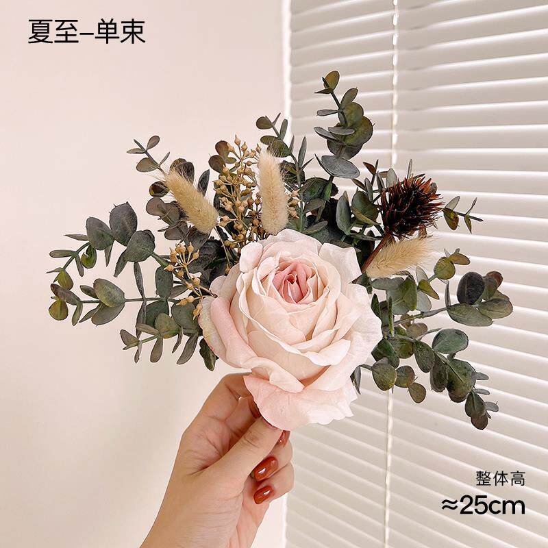高档栀束美家 假花仿真花干花花香薰摆件花艺 卧室轻奢香花氛桌摆