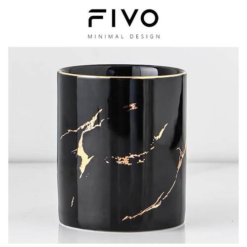 FIVO笔筒轻奢风创意桌面摆件化妆刷收纳筒梳子收纳筒罐陶瓷
