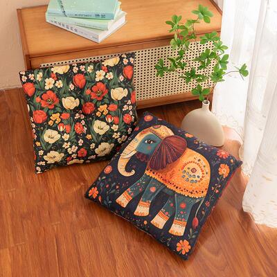 Square elephant plush pillow-style chair cushion for home us