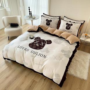 网红款 单人学生宿舍被子三件套 被套四件套水洗棉床上用品床单四季