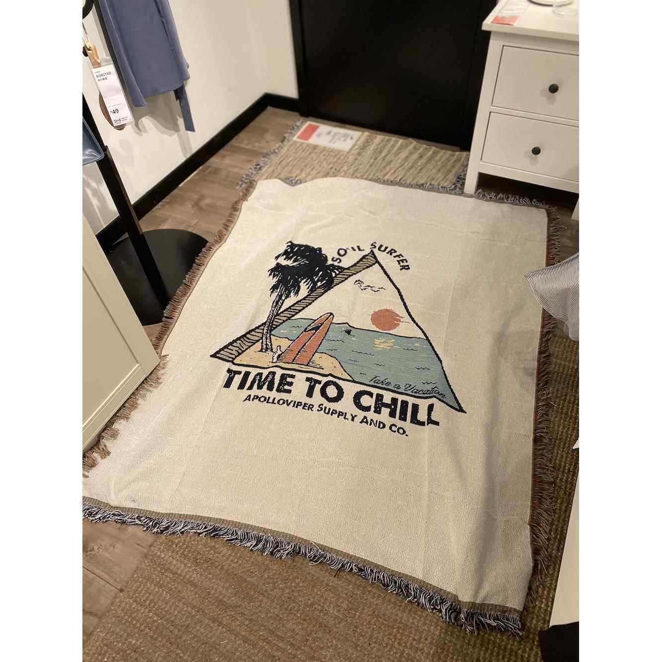 正品眼棉线床休编织沙发坐垫酒店尾布盖毯山沙发毯名族风闲毯户外