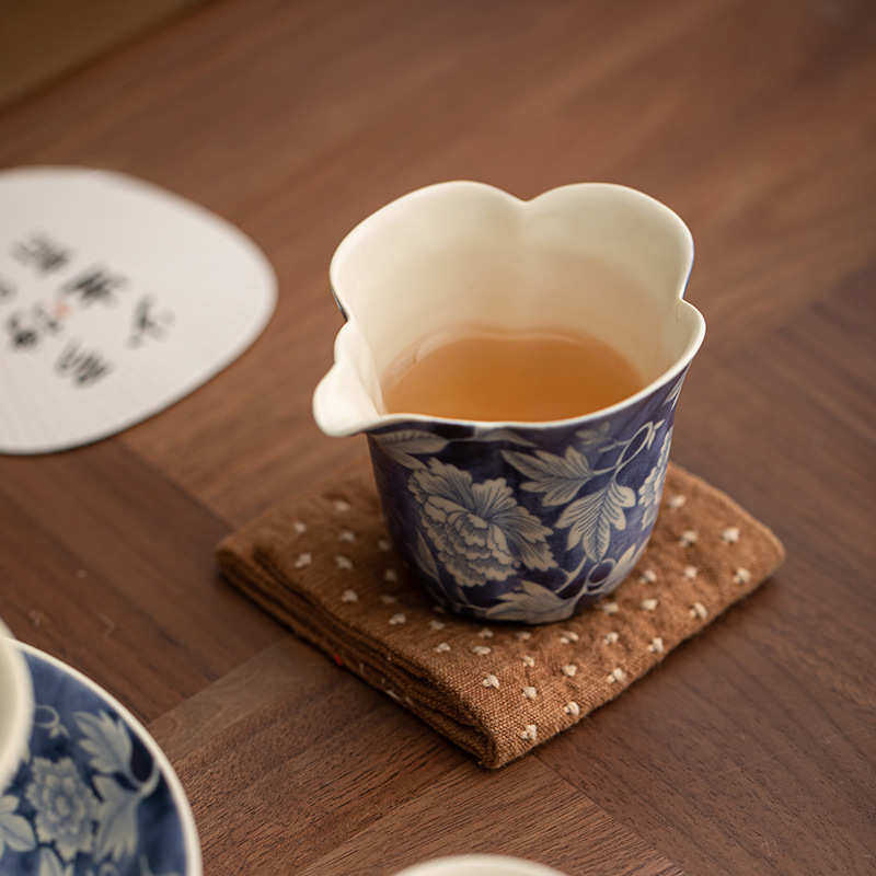 德化仿古元青花陶瓷公道杯茶道零配单个家用磨砂分茶器匀杯,餐饮具,公道杯,淘宝优惠券,粉丝福利购,淘宝优惠卷