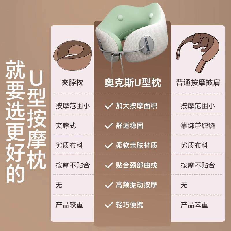 记忆棉u型枕可收纳u形枕午睡颈椎脖子护颈枕多功能夹揉按摩枕颈肩