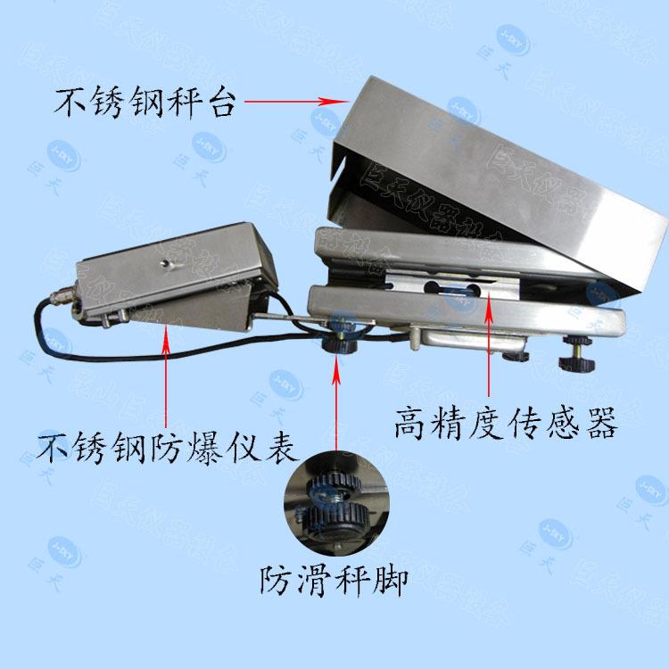 3kg本安型防爆电子秤 精度0.1g小秤量防爆称 全不锈钢分体防爆称