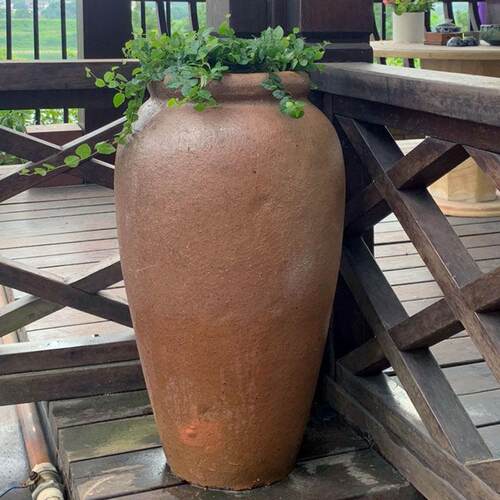 无釉覆古陶罐花瓶大号落地民宿装饰粗陶园林景观农村老旧组合土陶