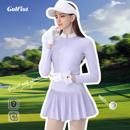 高尔夫女装春夏季网球运动女士，上衣长袖修身舒适裙子套装golf服饰