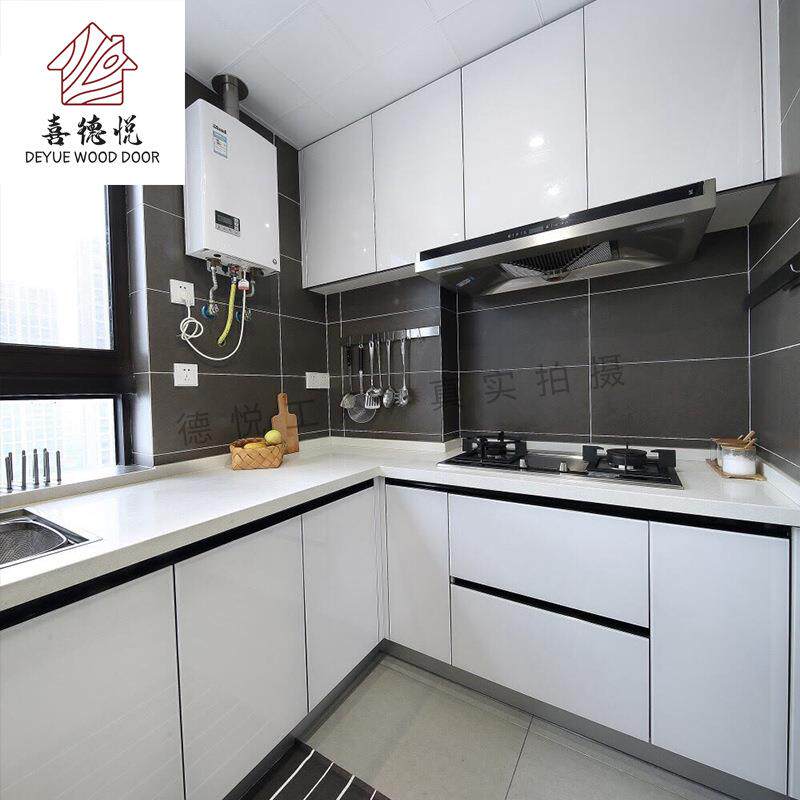 南京现代简约整体实木橱柜制做北欧L型式厨房柜装修设计全屋