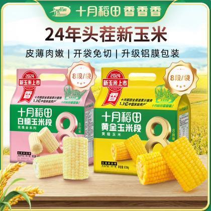 【十月稻田】黄金八厘米玉米段到手8段东北黏苞米800g一袋