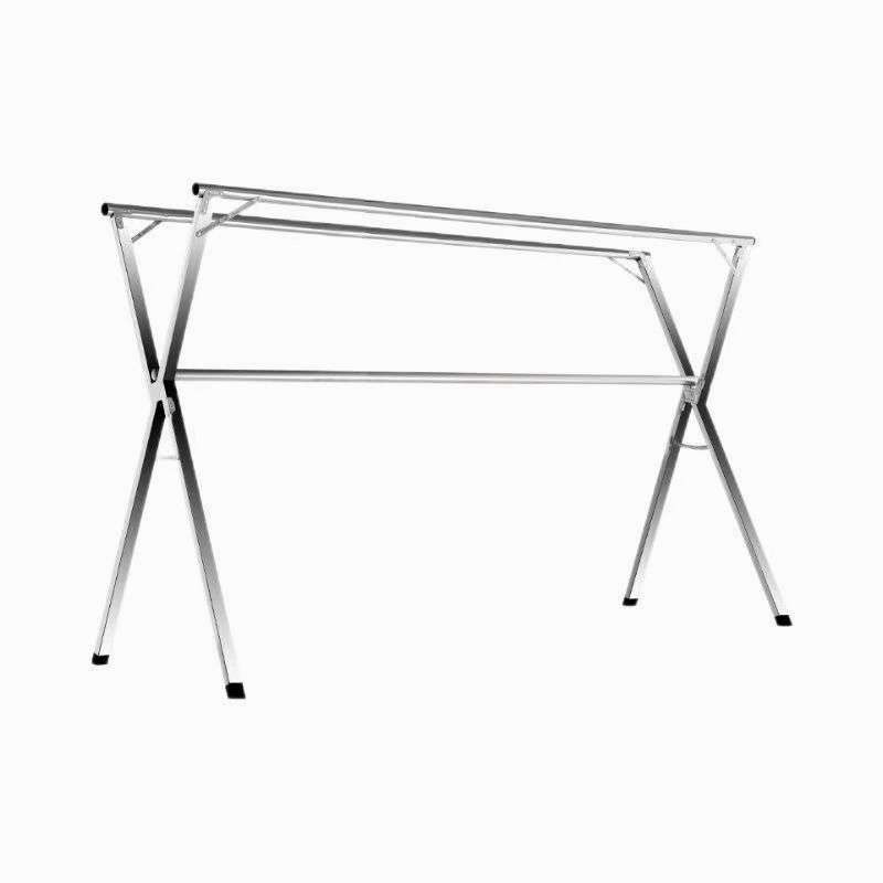 折叠晾衣架落地室内家用阳台卧室不锈钢室外凉伸缩杆式晒被子架子