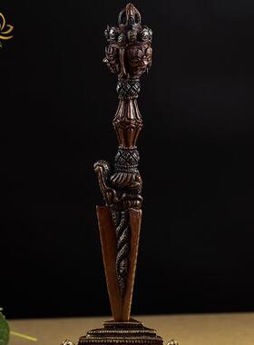 2026藏传密宗 尼泊尔手工铜三面马头明王金刚 普巴金刚