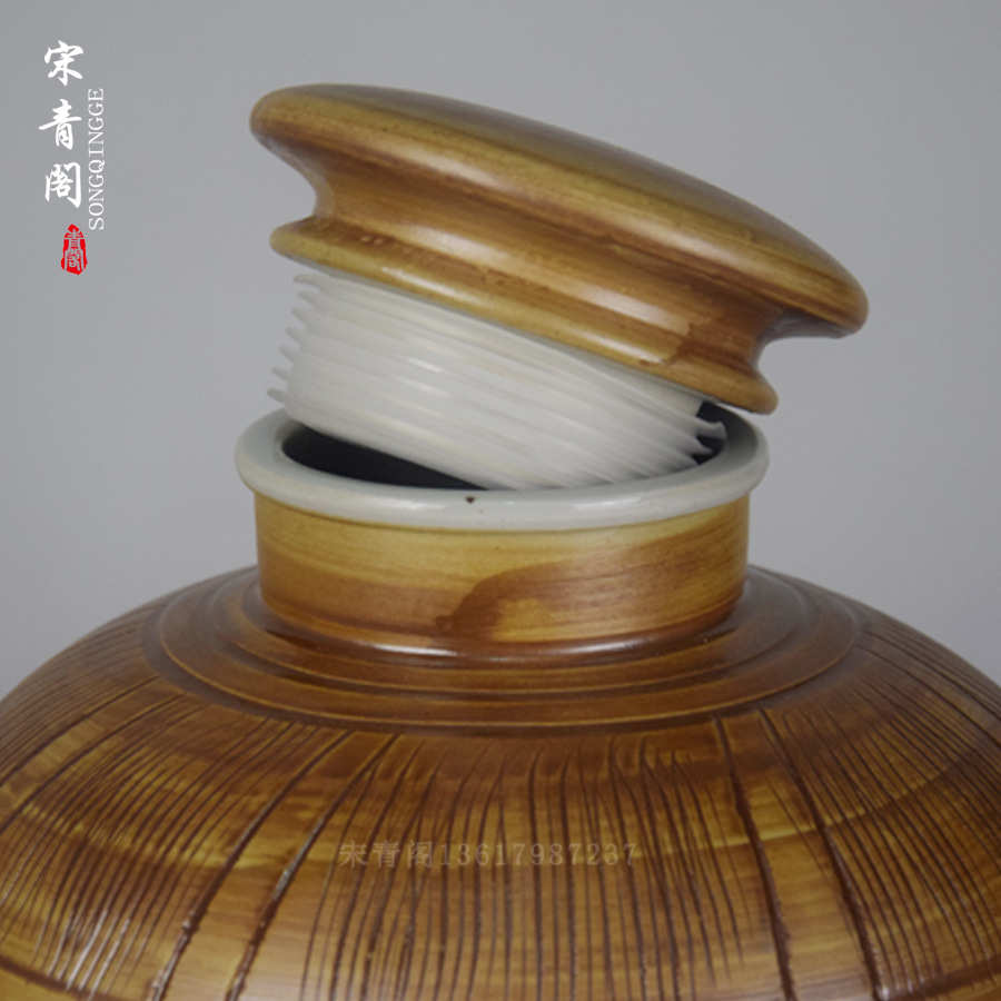 酒坛陶瓷景德镇50斤10装斤斤30酒罐储斤20酒具雕刻白密封珍藏木纹
