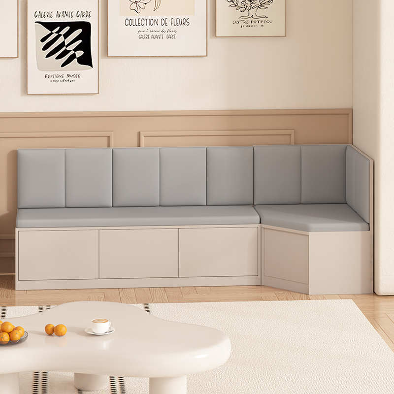 卡座沙发餐客厅软包坐垫一体柜实木家用收纳储物柜奶茶店长条凳子