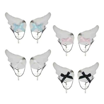 Angel Wing Hair Clip for GirlsPunk Hairp Bowknot Hairclips A