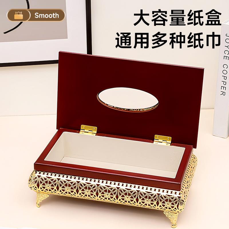 欧式带脚纸盒客厅巾创W1007意高纸端餐桌抽盒店木制办公室酒纸抽