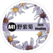 手绘花朵手帐素材胶带 野紫菊 DingDing海马森林文创第七弹 A41