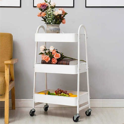 A字车家用小推车置物架厨房落地式夹缝置物架床头收纳 简易置物架