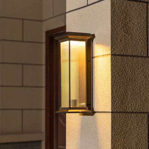 太阳能中式户外壁灯防水庭院别墅阳台花园门口接电两用长条墙壁灯