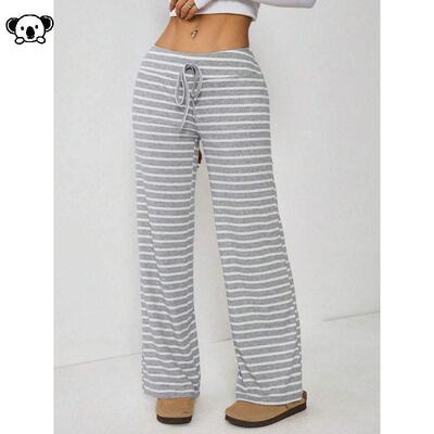 O 28343 Women Yoga Pants Loose Home Striped宽松裤子