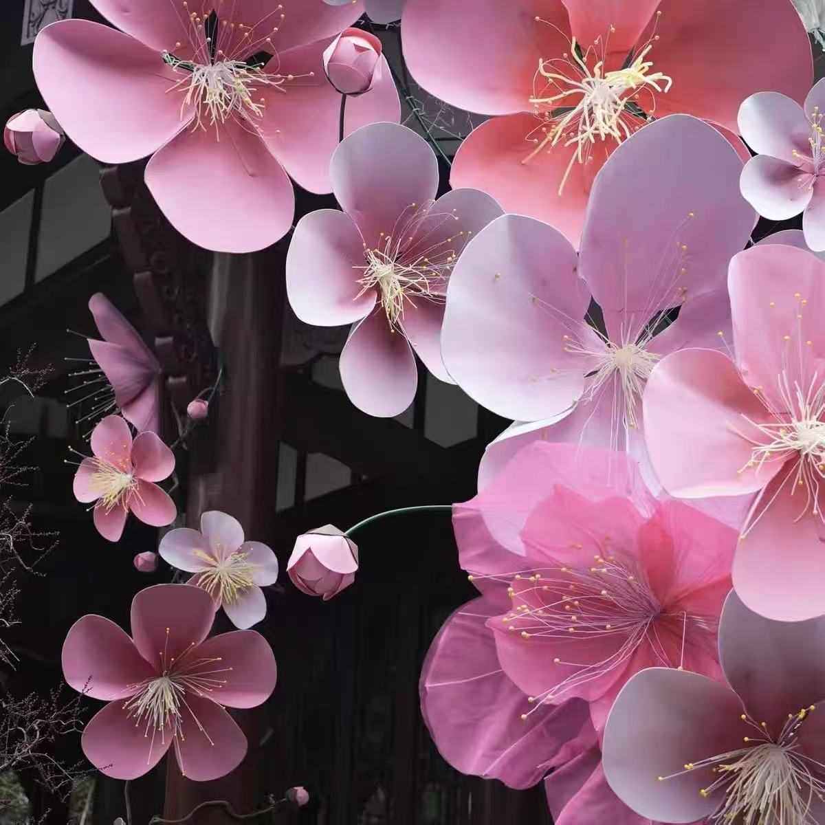 打卡花仿真景区纸花网桃花防水瀑布手工陈户外花美点装饰假拍摄红,节庆用品/礼品,吊顶纱幔,淘宝优惠券,粉丝福利购,淘宝优惠卷