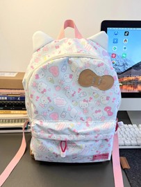 hellokitty书包初中女生大容量小大学生双肩包蝴蝶结kt高颜值印花