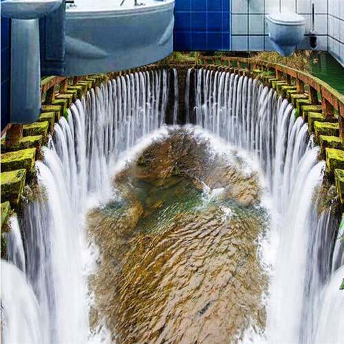 3DPVC地贴卫生间防水地贴自粘防滑浴室洗手间洗澡间地板贴广州厂