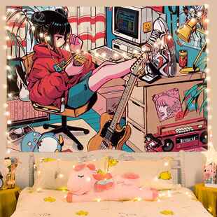 背景布ins挂布日式美少女动漫卡通联名卧室房间二次元海报挂布潮
