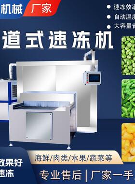 商用海鲜速冻机隧道式虾仁鱼片速动设备水产品快速冷冻锁鲜机
