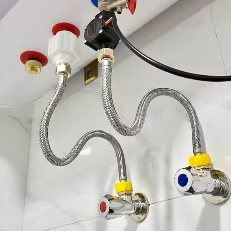 4分进水软管304不锈钢编织软管家用热水器马桶连接管防爆双头软管