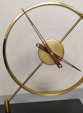 代简约意大品理石合金现时钟台钟桌面创软装摆设工UNL艺样板房售