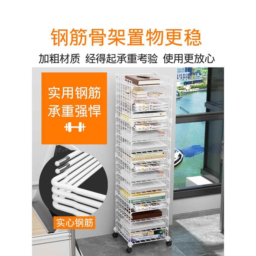 文件架办公室立式分类组织轮式信息文件架可移动金属存储书架