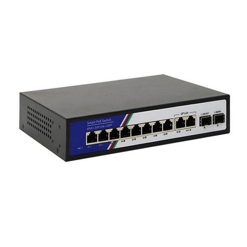 全千兆以太网 8+2+2SFP口 PoE交换机网络分线器分流器交换器工厂