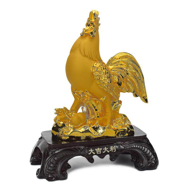 金色生肖鸡大公鸡大吉大利金鸡摆件家居客厅玄关装饰树脂工艺礼品