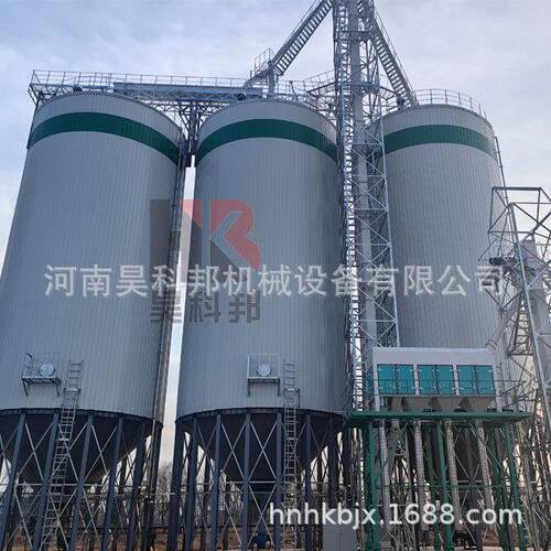 昊科邦河南筒仓二期工程平安种业3座1000吨小麦玉米钢板仓