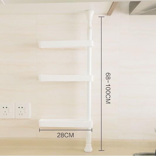 PK7J顶天立地免钉免打孔伸缩可旋转厨房调料浴室置物架收纳架水杯