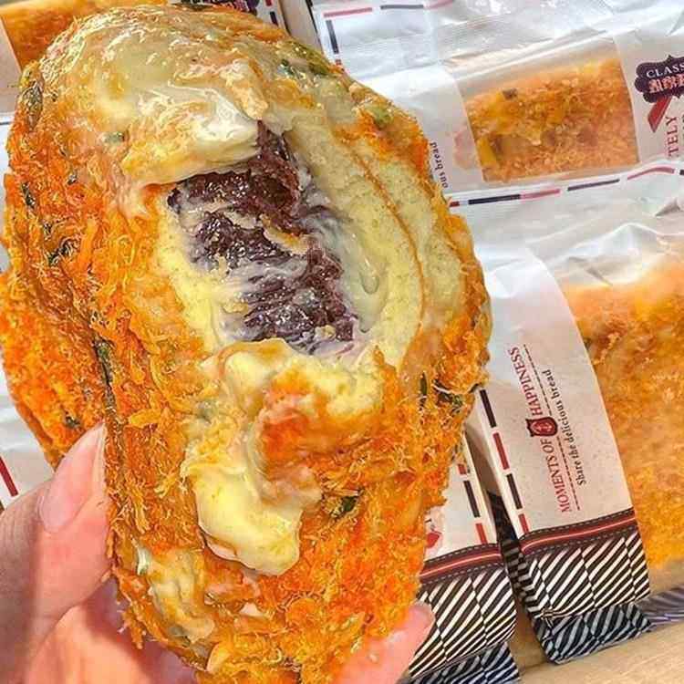 紫米肉松味香葱麻薯卷爆浆夹心软面包学生早餐代餐休闲零食整箱装,零食/坚果/特产,传统西式糕点,淘宝优惠券,粉丝福利购,淘宝优惠卷