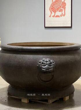 石雕仿古做旧鱼缸花盆青石石缸聚宝盆门海庭院别墅养鱼种花水缸摆
