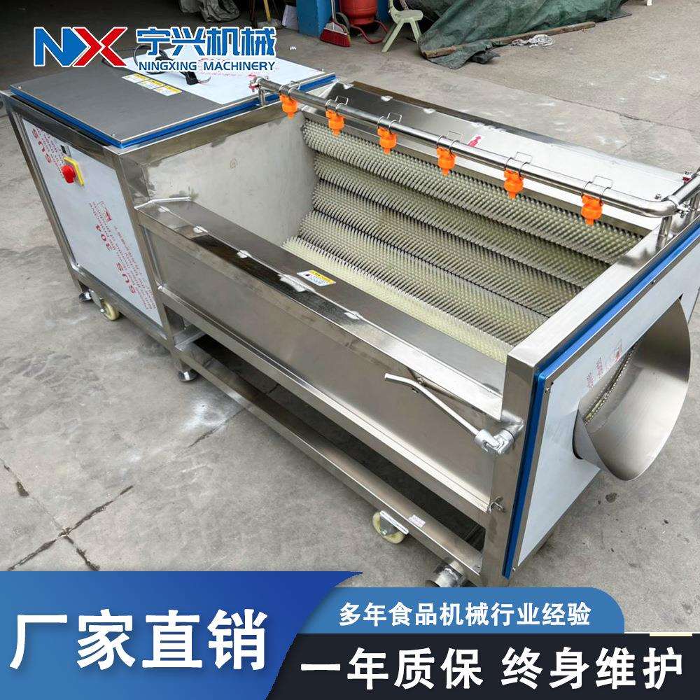 宁兴土豆毛辊清洗机 萝卜莲藕芋头毛刷清洗设备 去皮去泥去鳞机器