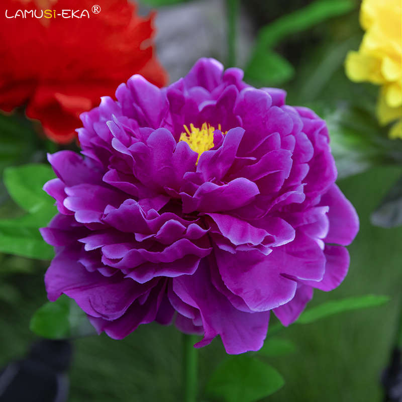 太阳能牡丹花灯户外防水草坪灯装饰仿真花束灯花园庭院地插景观灯