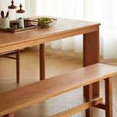 民实木餐桌大板长方形 家用 客厅工作台北欧原木餐桌樱桃木宿日式