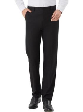 H 98348 Men's Straight Leg Suit Pants 黑色直筒西裤