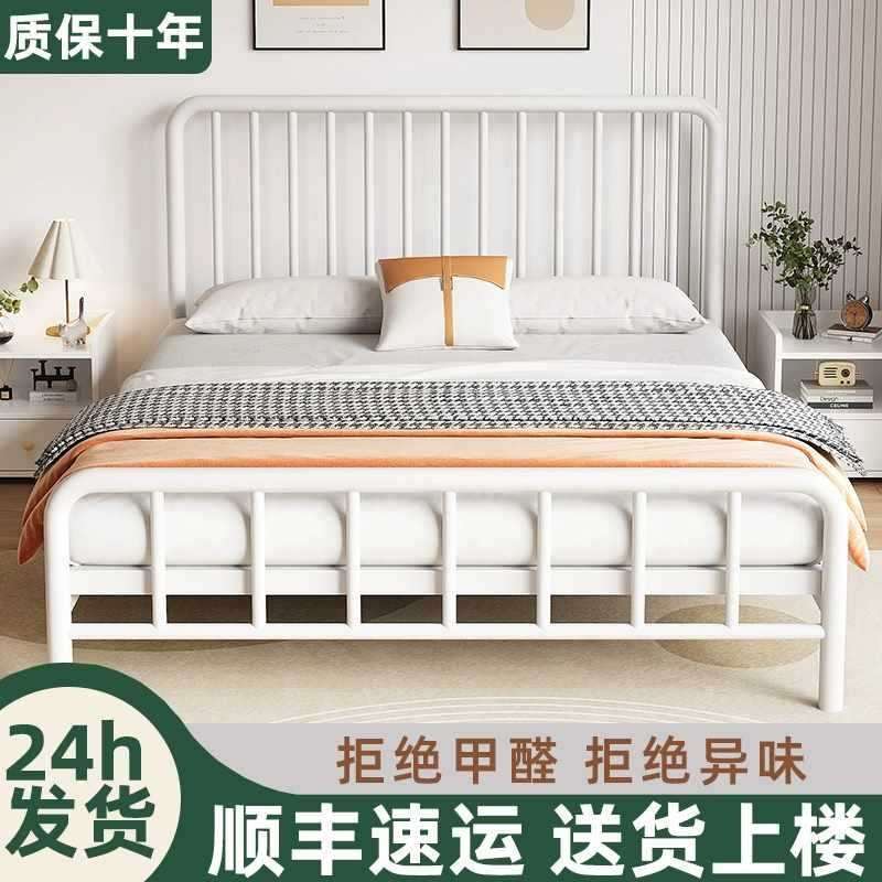 铁艺07-26床简屋不架锈钢家用现代约儿童防异响双人床出租单人铁