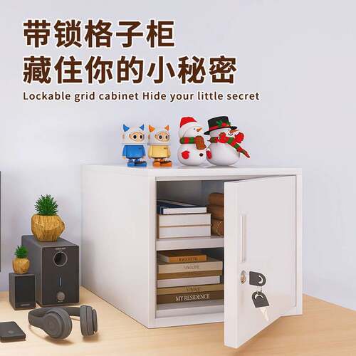 桌面小型收纳柜单门带锁铁皮储物密码柜食品添加剂专用柜小柜子