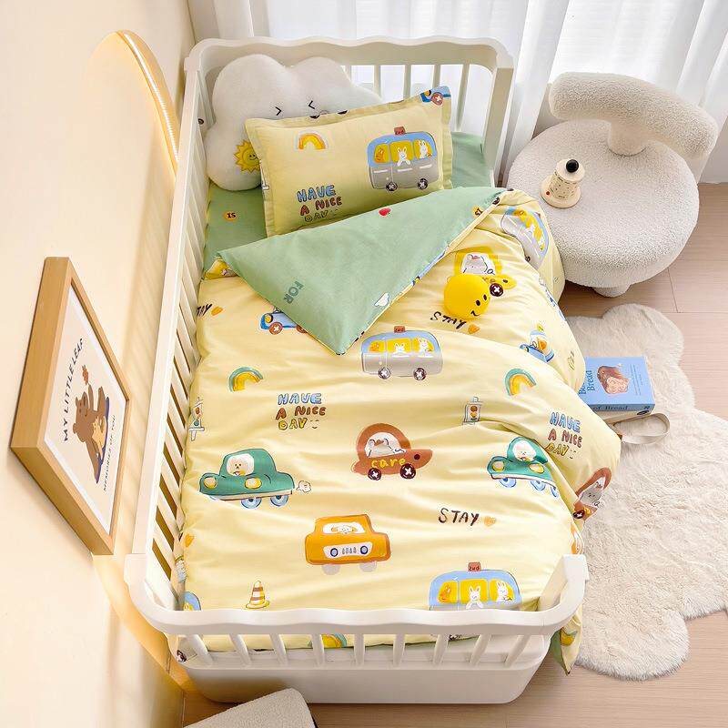 a纯棉儿童全被子幼儿园棉件套宝宝午睡类儿童被子秋冬床垫褥子三