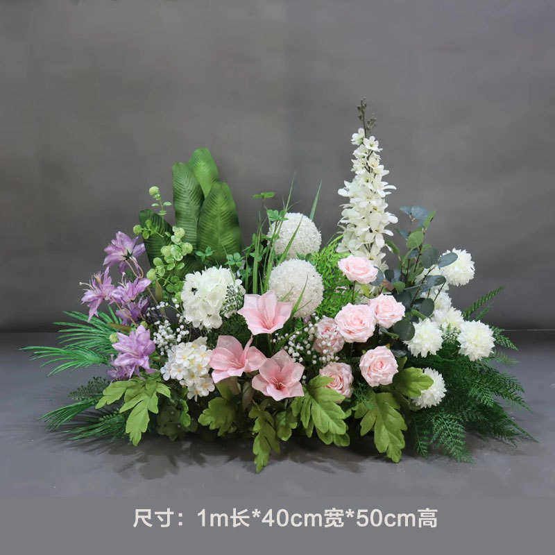 网红地排花玫瑰花束绢花塑料花假花婚庆装饰干花节日摆件爆款