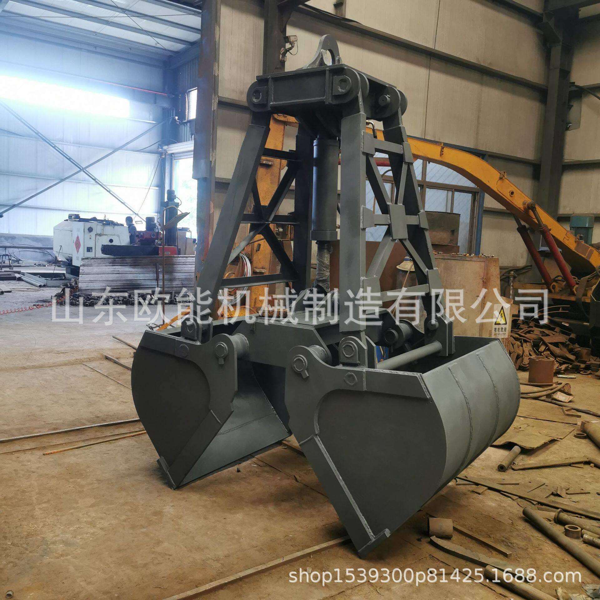 清污抓欧能贝壳贝型送货泥沙煤斗属具挖斗斗液压斗挖机挖沙双瓣